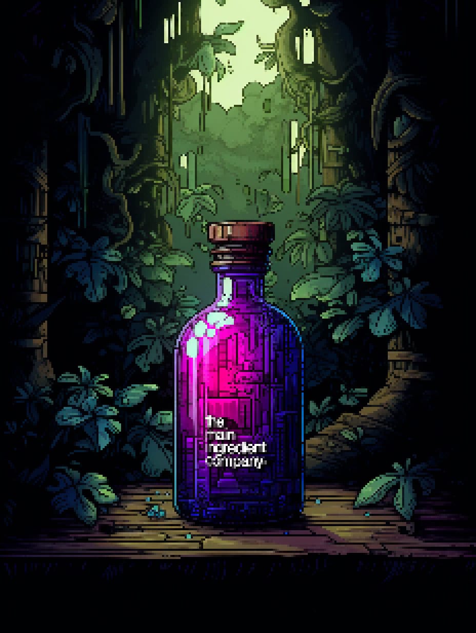 Pixel art d'un flacon de phycocyanine de 'The Main Ingredient Company