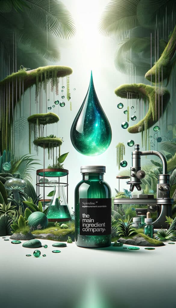 "Spiruline observée en laboratoire pour The Main Ingredient Company"