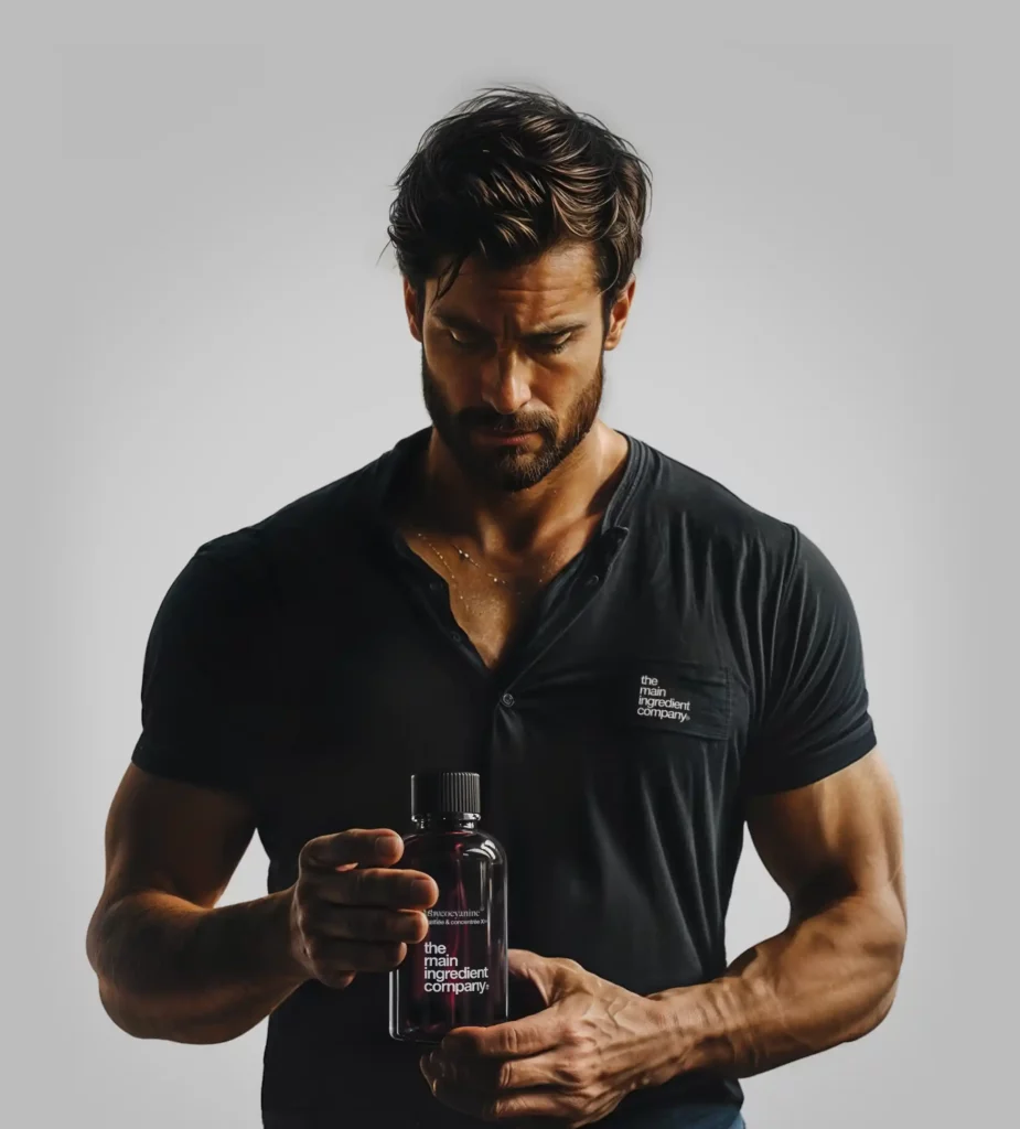 compléments alimentaires compléments alimentaires naturels Optimisation de l’énergie masculine - the main ingredient un flacon de compléments alimentaires de the main ingredient company, illustrant le soutien des enjeux masculins avec des produits naturels.