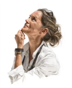 Portrait de Catherine Vasseur, naturopathe équin et experte TMIC, illustrant sa passion et son expertise pour la santé naturelle des chevaux.