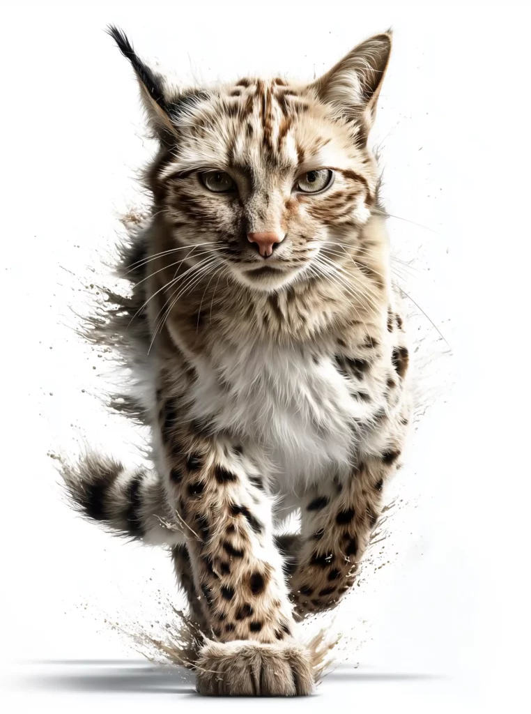 Chat élégant au pelage extraordinaire de leopard des neiges marchant en avant, pelage amélioré par des compléments naturels pour la santé de la peau et du poil félin TMIC