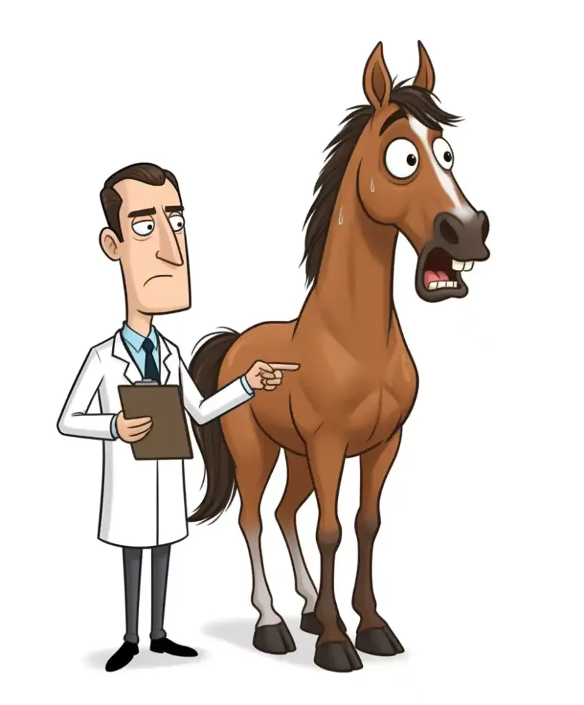 Vétérinaire effectuant un diagnostic du Syndrome Métabolique Équin (SME) en mesurant l'encolure d'un cheval, un point clé de l'analyse de Catherine Vasseur pour the main.